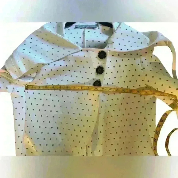 silvia tcherassi Blazer Jacket White Sz m Avant Garde Coquette Long Sleeve - Picture 5 of 11